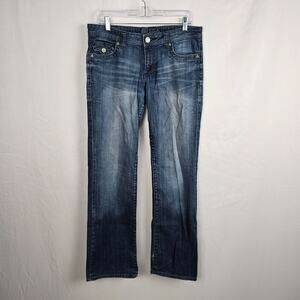 Kut from the Kloth Straight Jeans Women's 10 Blue Dark Wash Flap Pocket